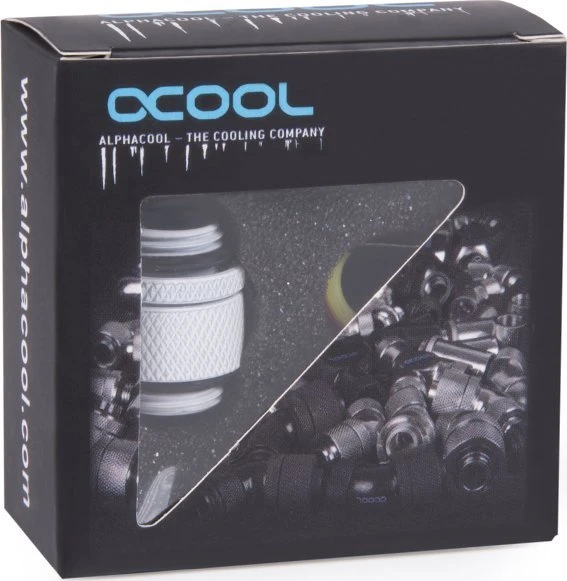 Alphacool Eiszapfen Adapteris G1/4 male to G1/4 male – baltas