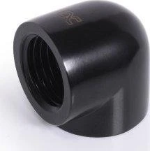 „Alphacool“ jungties adapteris 90 laipsnių G1/4 colio lizdas į G1/4 colio lizdą – juodas
