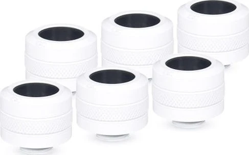 Alphacool „Icicle Pro“ jungtis, 16 mm kietas vamzdelis, G1/4, 6 vnt. pakuotėje – baltas