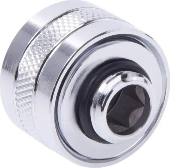 „Alphacool Eiszapfen Pro“ jungtis, 16 mm kietas vamzdelis, G1/4, 6 vnt. pakuotėje, chromuotas