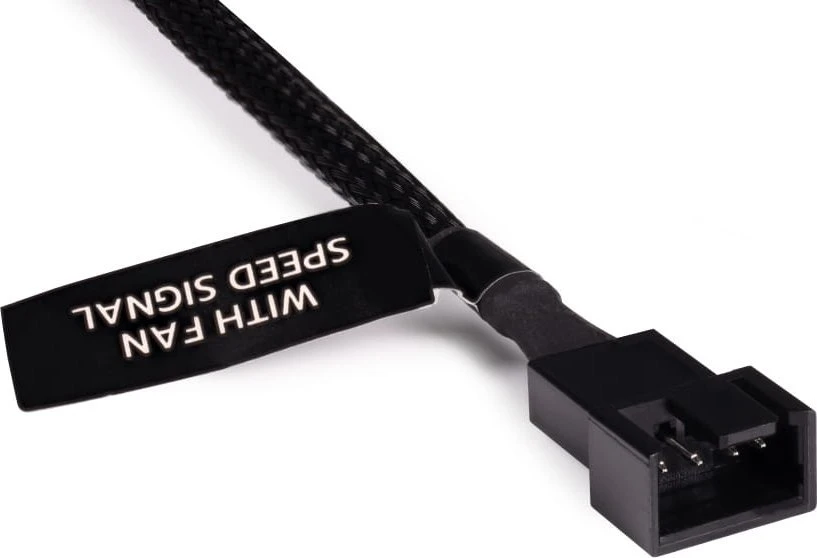 „Alphacool“ Y skirstytuvas, 4 kontaktų į 2 x 4 kontaktų PWM, 30 cm, juodas