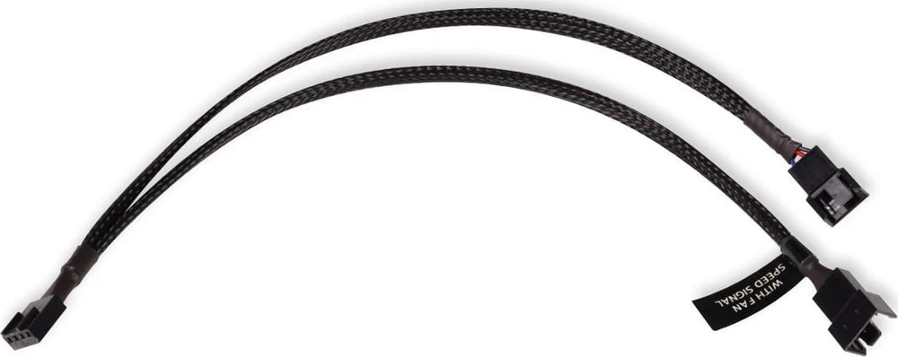 „Alphacool“ Y skirstytuvas, 4 kontaktų į 2 x 4 kontaktų PWM, 30 cm, juodas