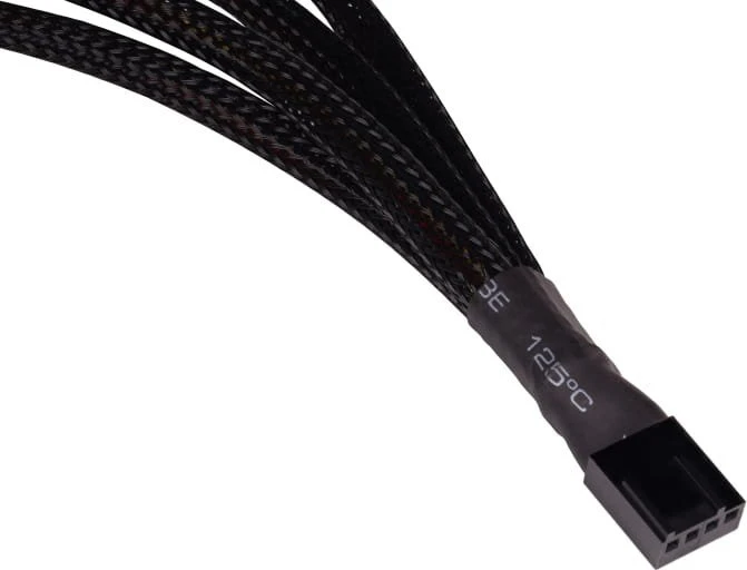 „Alphacool“ Y skirstytuvas, 4 kontaktų į 4 x 4 kontaktų PWM, 30 cm, juodas
