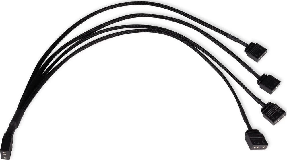 Alphacool Y-Splitter aRGB 3-pin to 4x 3-pin 30cm – juodos spalvos