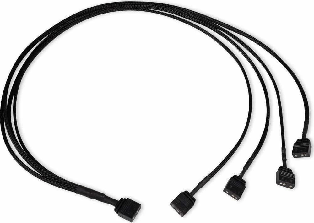Alphacool Y-Splitter aRGB 3-pin to 4x 3-pin 60cm – juodos spalvos
