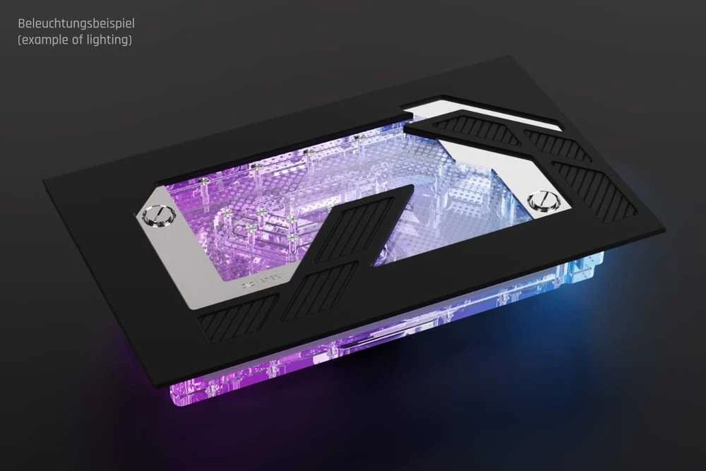 Alphacool Apex Distroplate Dark Base Pro 901 ARGB su pompą Apex juoda