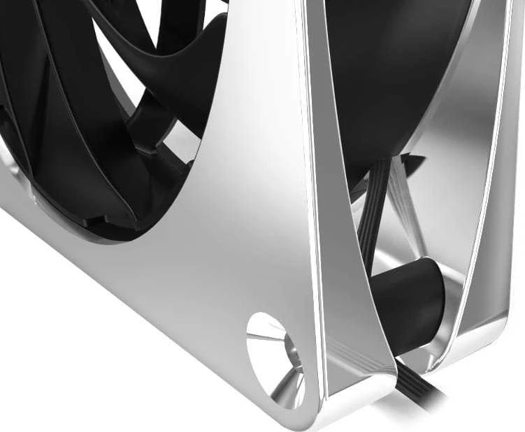 Alphacool Apex Stealth Metall Power korpuso ventiliatorius 120 mm, 3.000 U/min – chrome