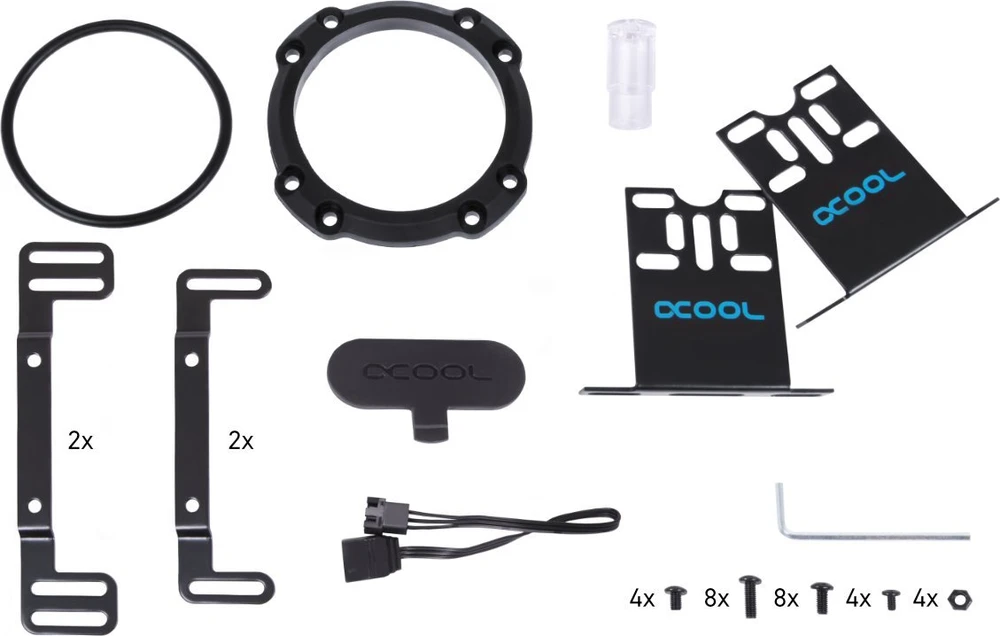 Alphacool Core 100 Aurora ARGB rezervuaras, akrilas - juodas