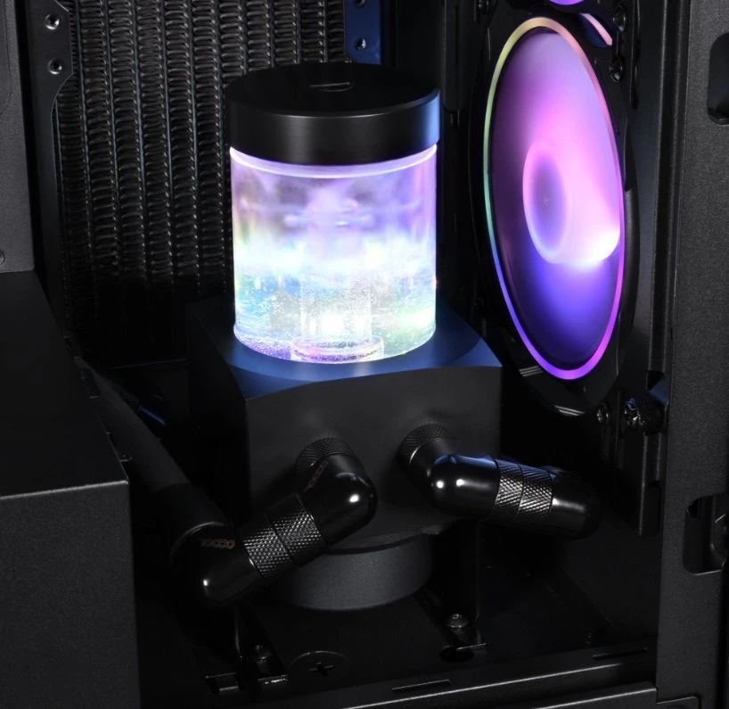 Alphacool Core 100 Aurora ARGB rezervuaras, akrilas - juodas