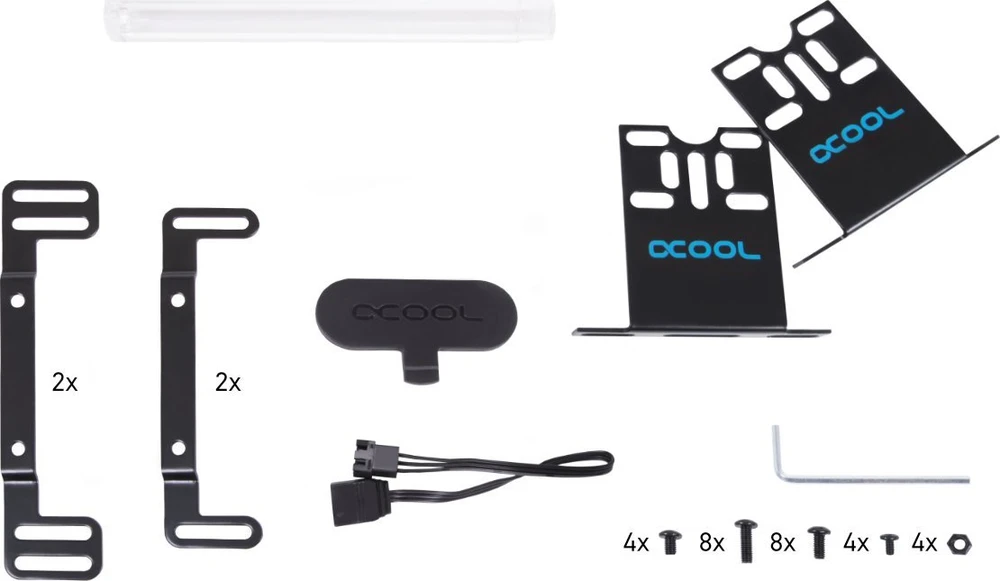 Alphacool Core 200 Aurora ARGB rezervuaras su VPP siurbliu, akrilinis – Juodas