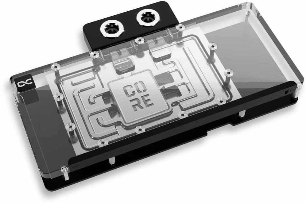 „Alphacool Core GeForce RTX 5080/5070 Ti Solid Core GPU Vanduo“ aušintuvas, ARGB, su galine plokšte · akrilas