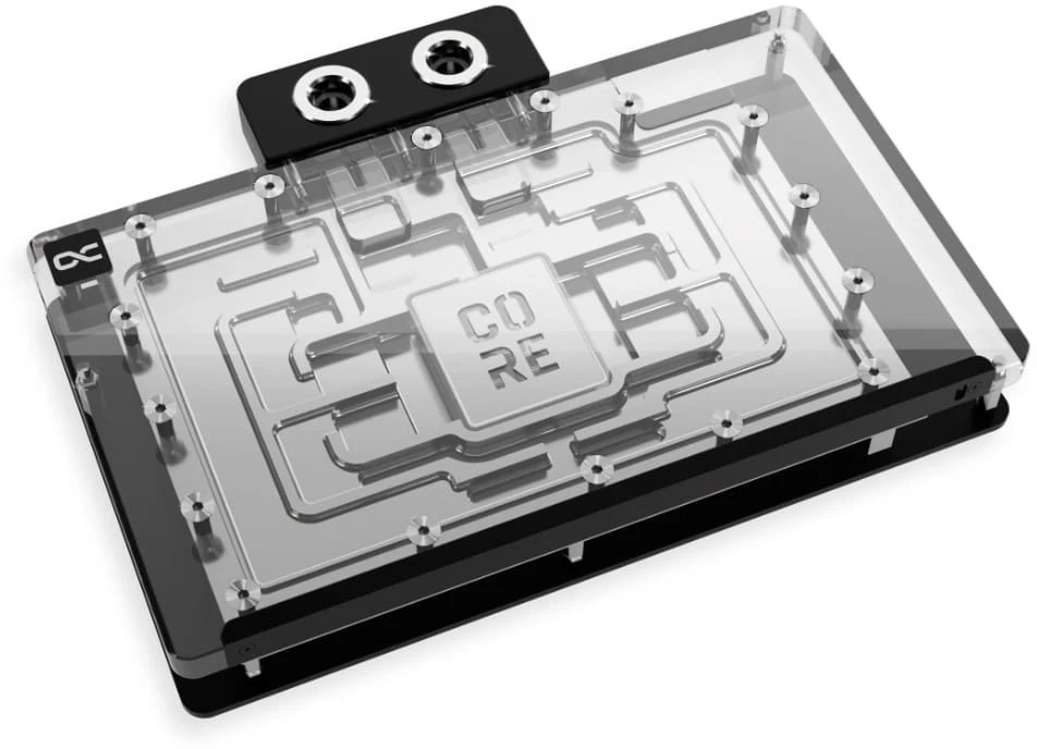 Alphacool RTX 5090 aušinimo blokas iš viršaus