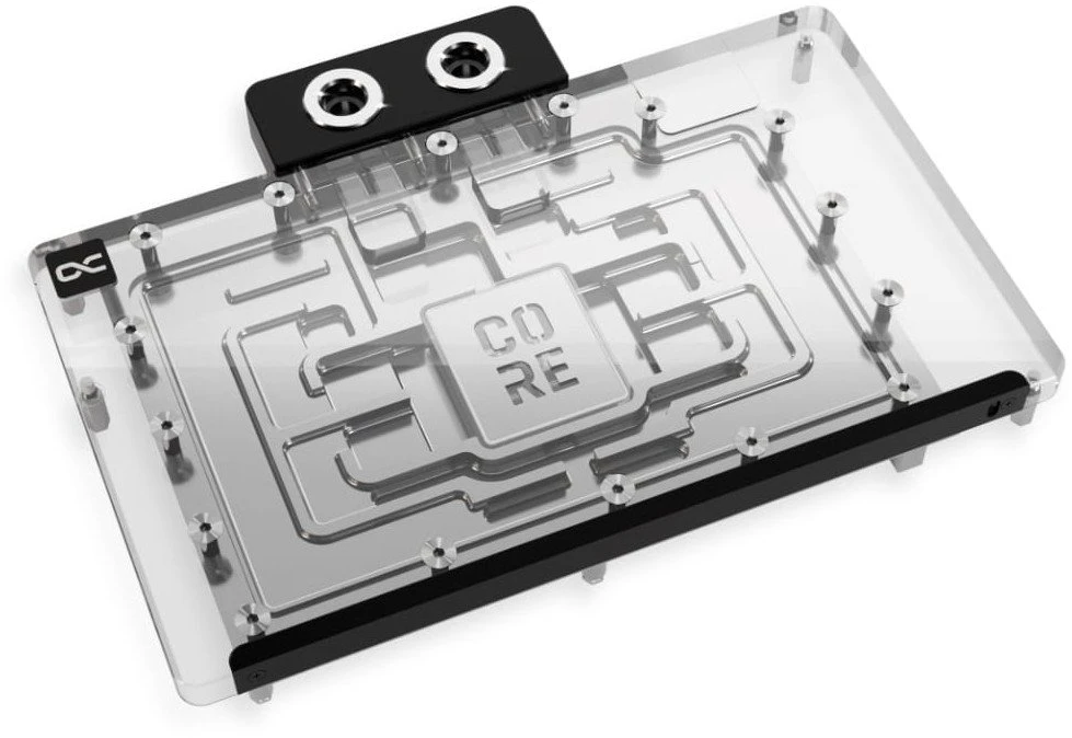 „Alphacool Core GeForce RTX 5090 SUPRIM / Vanguard / GAMING“, ARGB, su galine plokšte · akrilas