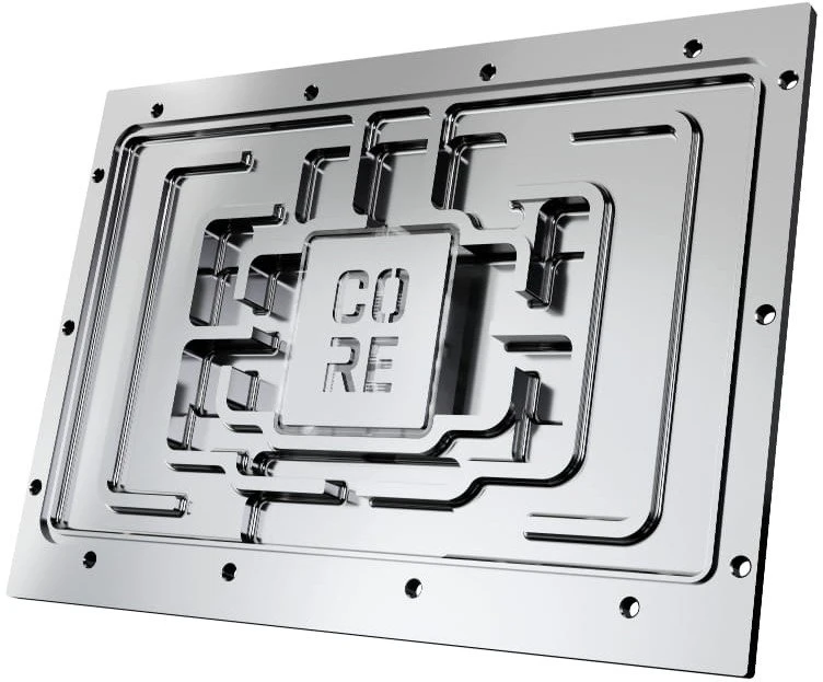 „Alphacool Core GeForce RTX 5090 TUF Gaming GPU Vanduo“ aušintuvas, ARGB, su galine plokšte · akrilas