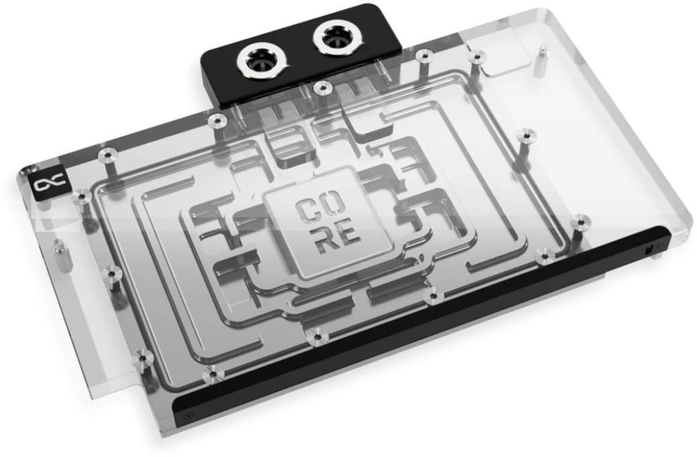 „Alphacool Core GeForce RTX 5090 TUF Gaming GPU Vanduo“ aušintuvas, ARGB, su galine plokšte · akrilas