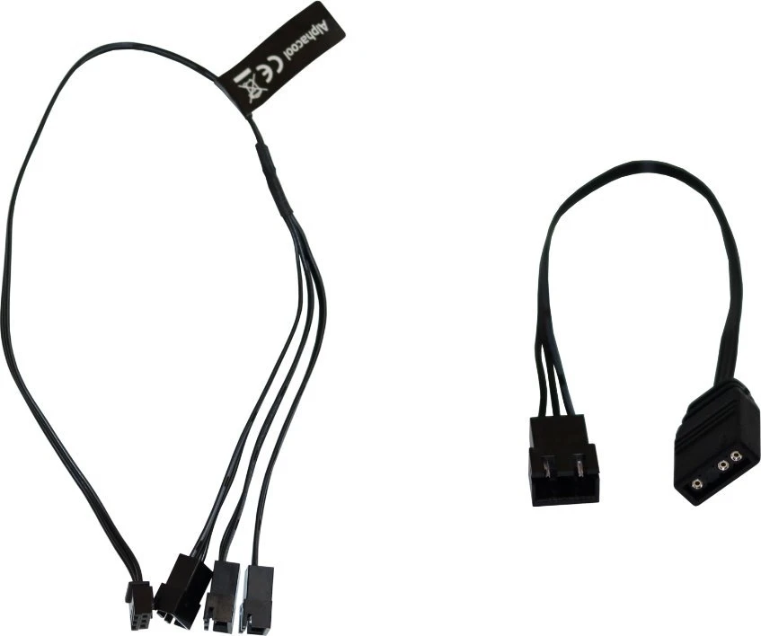 „Alphacool“ skaitmeninis RGB LED Y kabelis, 3 krypčių, su JST jungtimi, juodas, 30 cm