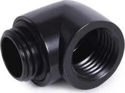 „Alphacool“ jungties adapteris 90 laipsnių G1/4 colio kištukas į G1/4 colio kištuką, juodas