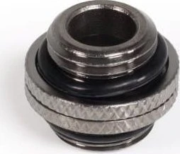 „Alphacool ES“ dvigubas adapteris, kištukas, G1/4 lizdas į G1/4 lizdą – juodas