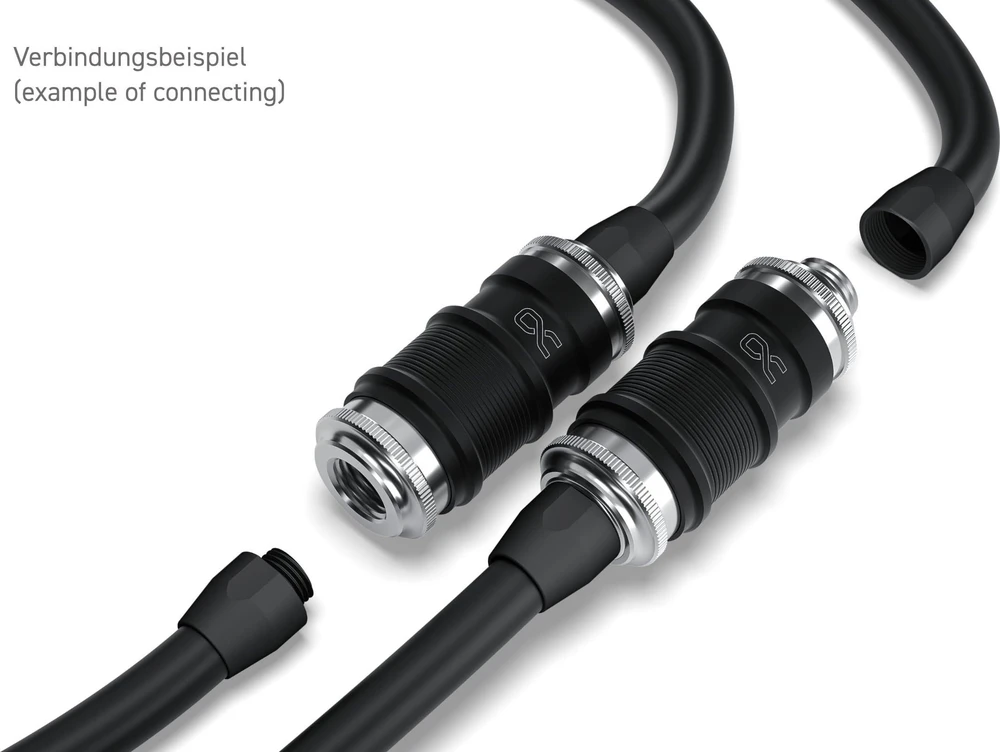 Alphacool ES jungtys - sujungimo pavyzdys su vamzdeliais