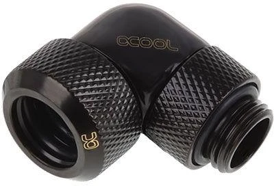 „Alphacool Eiszapfen“ 13 mm kieto vamzdžio suspaudimo jungtis, 90 laipsnių pasukama, G1/4 "juodas"
