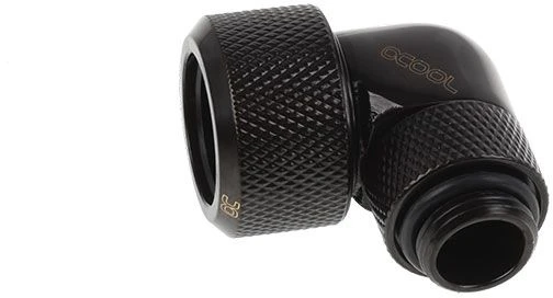 Alphacool Eiszapfen connector 90 degrees G1/4 inch female thread to 16mm outer diameter hard tube – juodas
