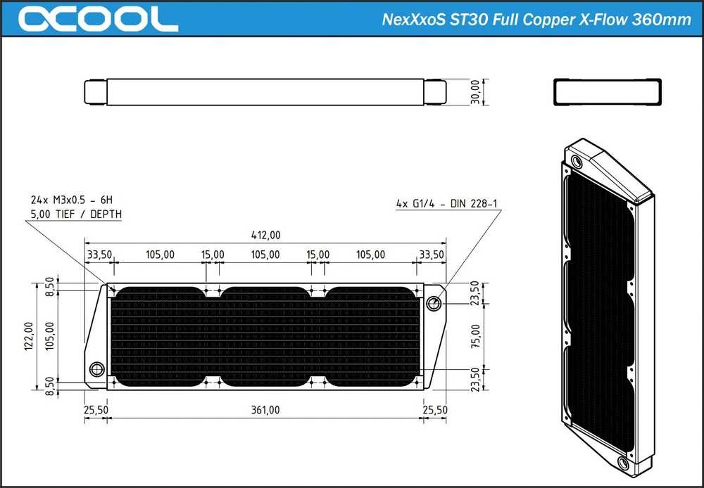 „Alphacool NexXxos ST30 Full Copper 360mm“ (1011658)