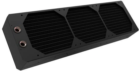 „Alphacool Phobya R27-S360“ radiatorius, 360 mm radiatorius, 18 FPI, varinės plokštelės, 2x G1/4 colių jungtys – juodos spalvos