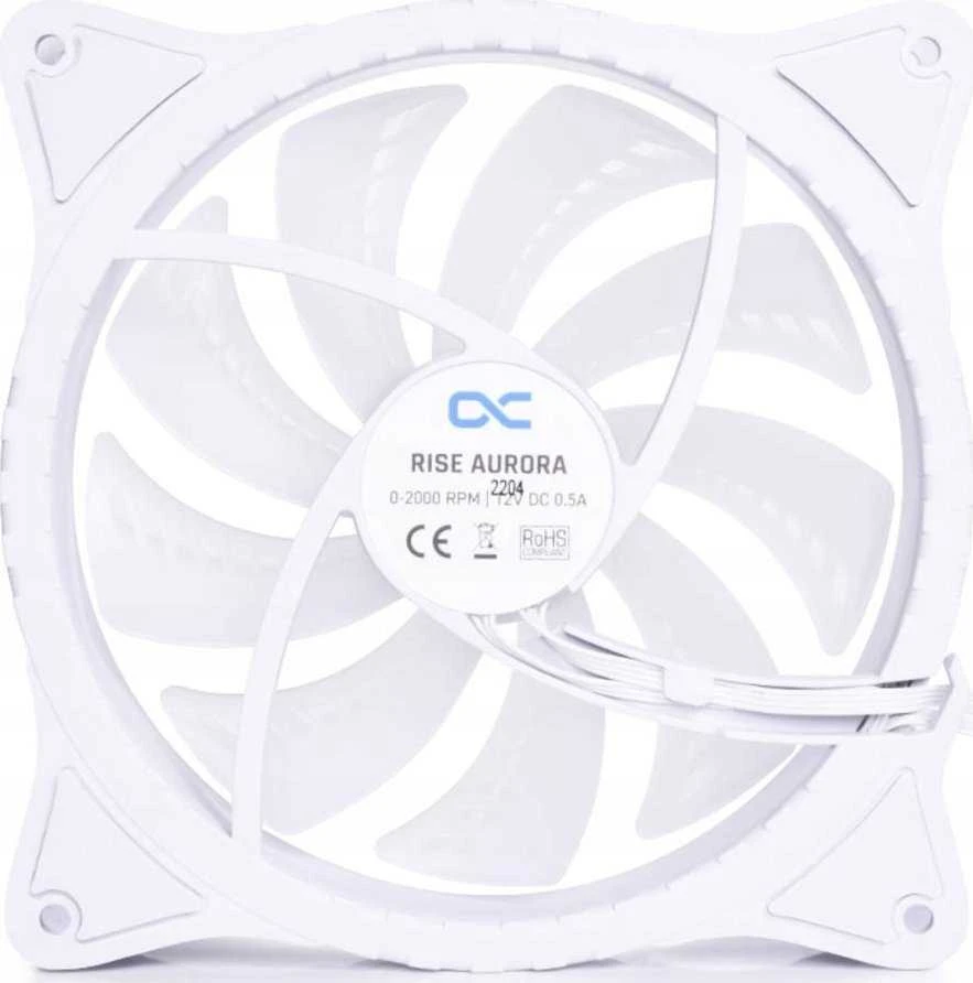 Alphacool Rise Aurora PWM-korpuso ventiliatorius – 140mm, baltos spalvos