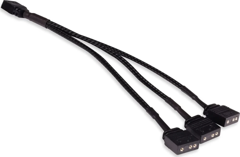 Alphacool Y-Splitter aRGB 3-pin to 3x 3-pin 15cm – juodos spalvos