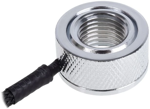 Alphacool Eiszapfen temperatūros jutiklis G1/4 vyriškas/vyriškas su moterišku adapteriu – chromas