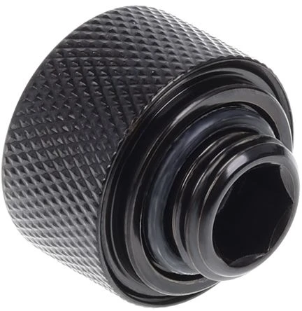 „Alphacool“ jungtis su tiesiu G1/4 colio vidiniu sriegiu ir 16 mm išoriniu skersmeniu, kieta vamzdžio jungtis – juodas