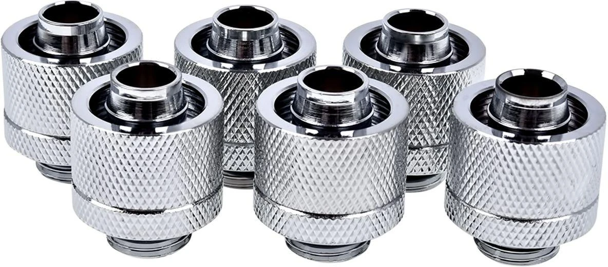Alphacool Eiszapfen 16/10 mm įsukama jungtis G1/4, 6-Pack – chromas