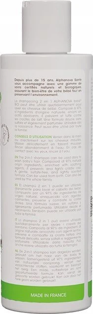 Alphanova Bebe Bio* Šampūnas 2 w 1 kūdikiams 200ml