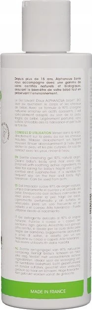 Alphanova Bebe Bio* švelnus kūdikių skalbimo gelis 2 viename 200 ml