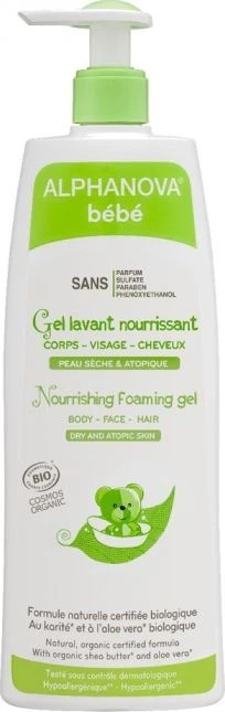 Alphanova Bebe Valomasis gelis sausai ir atopinei odai 500ml