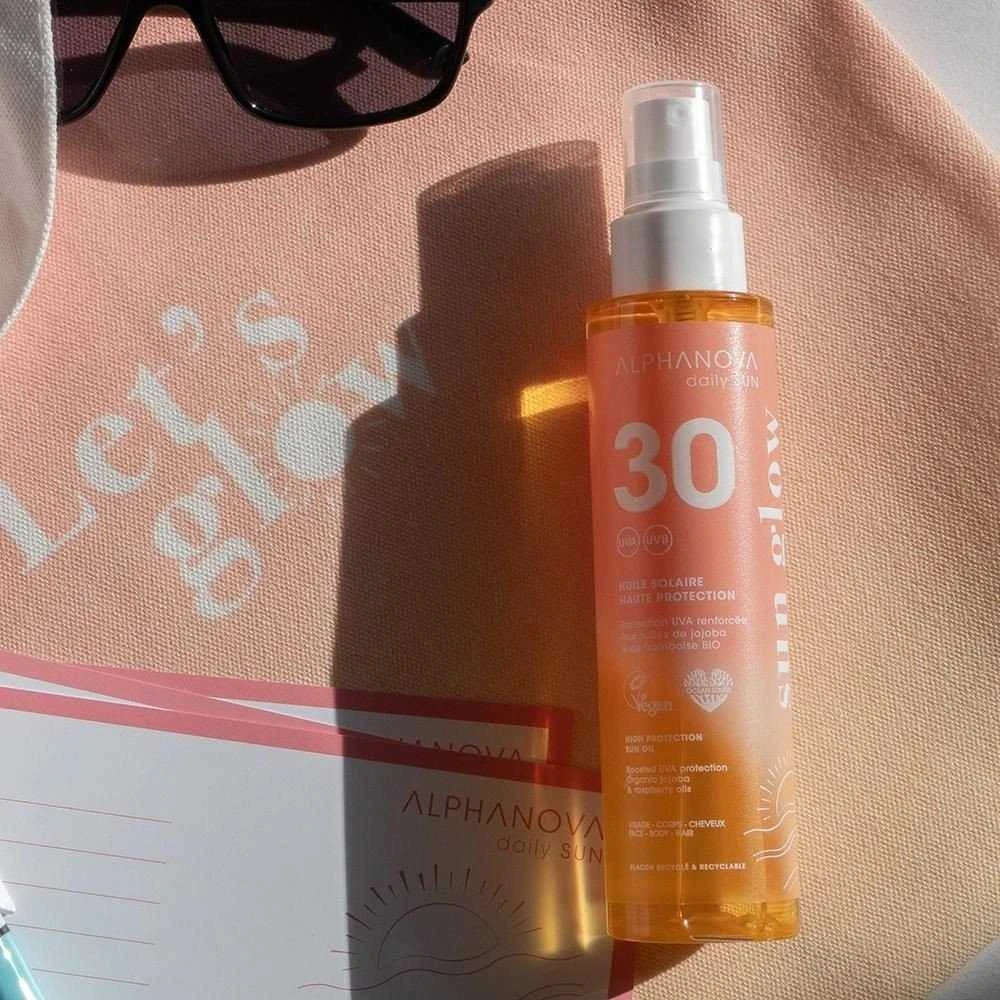 Alphanova Dieninis įdegis, švytėjimas, įdegio aliejus su SPF30, 125 ml