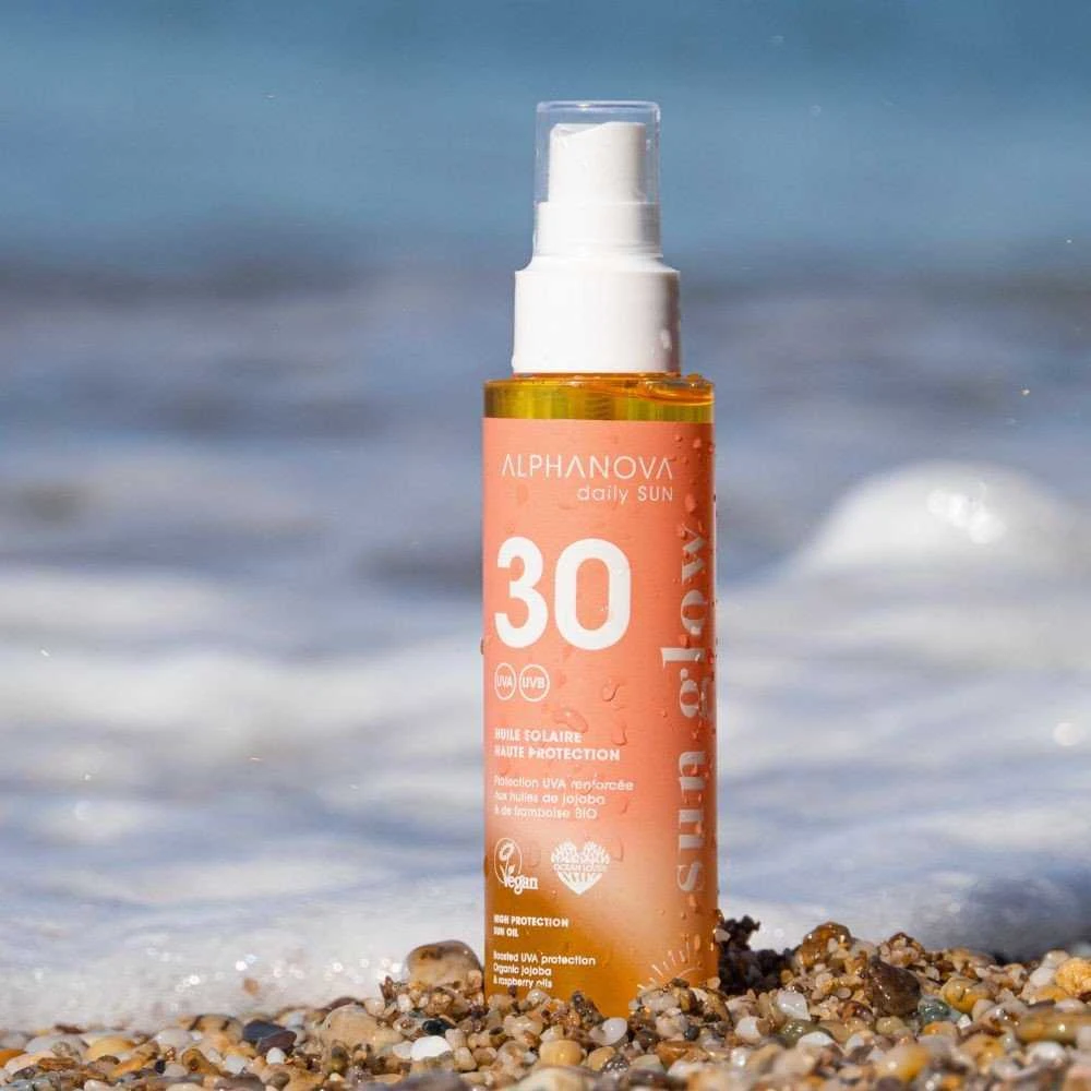 Alphanova Dieninis įdegis, švytėjimas, įdegio aliejus su SPF30, 125 ml