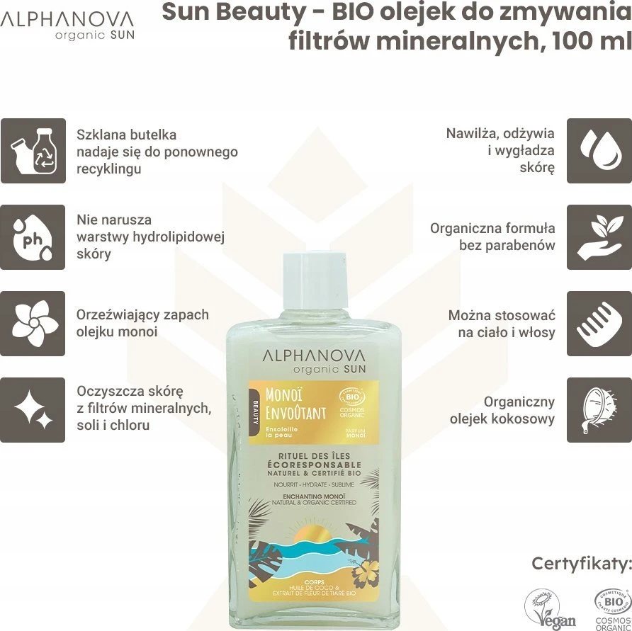 ALPHANOVA SUN Beauty Bio* drėkinamasis ir kondicionuojantis aliejus 100 ml