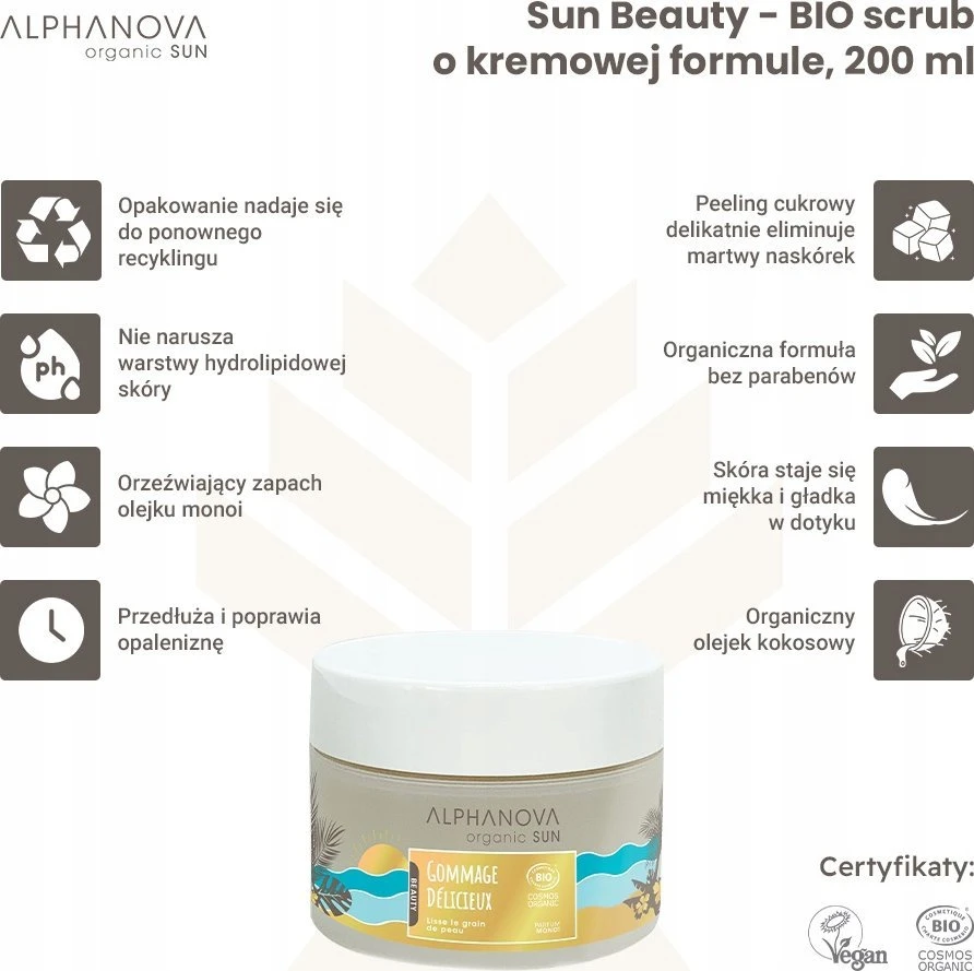 ALPHANOVA SUN Beauty Bio* kreminis šveitiklis, 200 ml