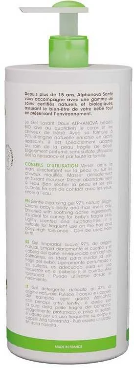 Alphanova švelnus valomasis gelis kūdikiams 2 viename Bebe Bio* 1000 ml