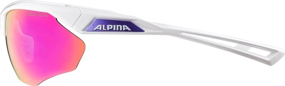ALPINA Cycling Glasses NYLOS HR Baltas‑Violetinė Violetinė Mirror Lens Cat.3