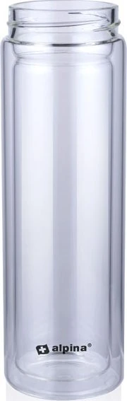 Gertuvė Alpina - Dvigubos sienelės termo stiklinis butelis 450 ml