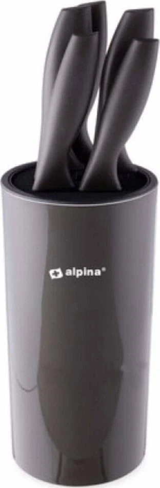 Alpina Alpina 5 virtuvinių peilių rinkinys su stovu 10,5x22cm Juodas