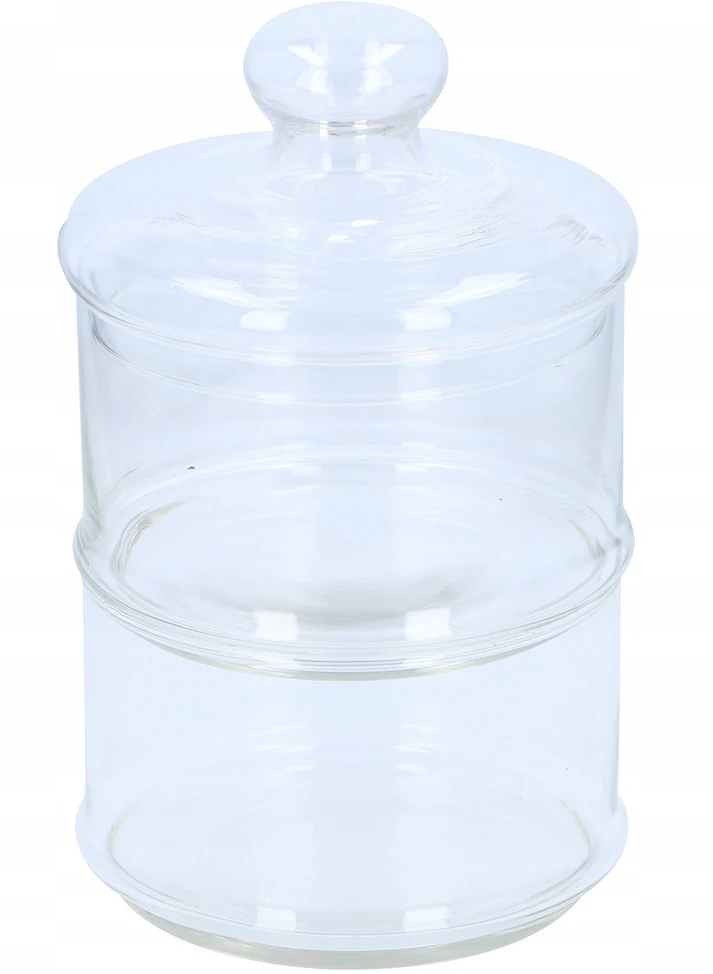 Alpina - Glass container / jar for sweets, 2 levels, 16x28 cm