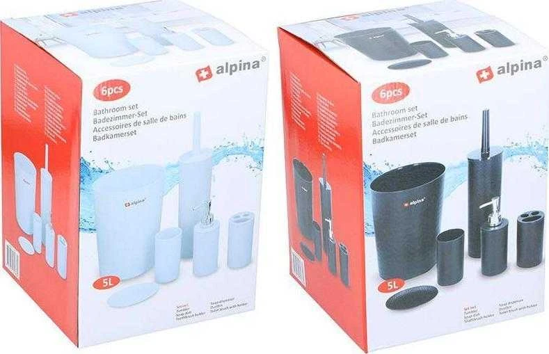 Alpina - vonios kambario komplektas 6 elementai (baltas)