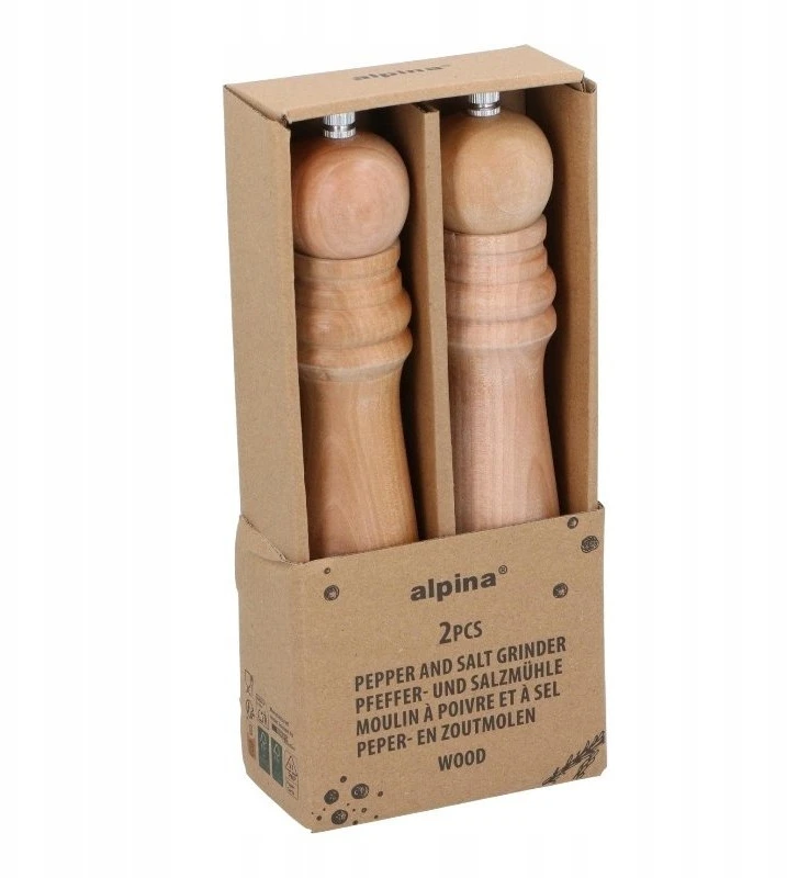 Alpina - Pipirų ir druskos malūnėlių rinkinys 25 cm (2 dalys)