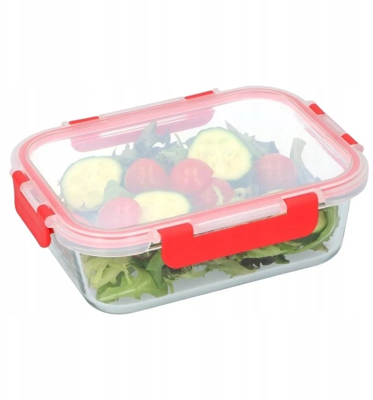 Alpina - Glass food container with lid Priešpiečių dėžutė 21x16x6 cm 1 L