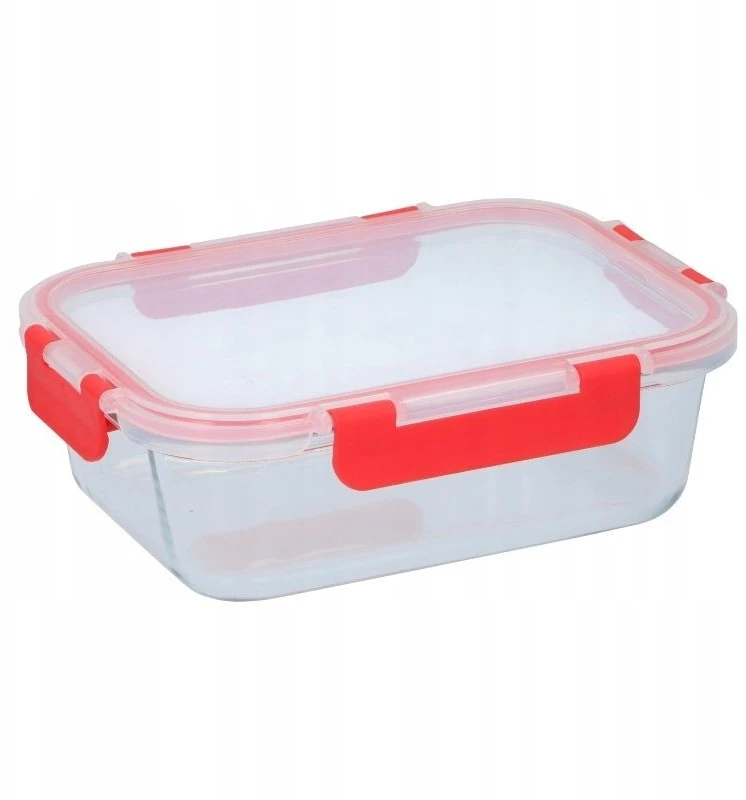 Alpina - Glass food container with lid Priešpiečių dėžutė 21x16x6 cm 1 L