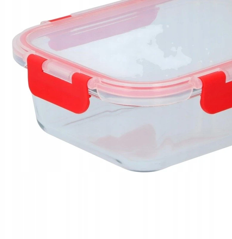 Alpina - Glass food container with lid Priešpiečių dėžutė 21x16x6 cm 1 L