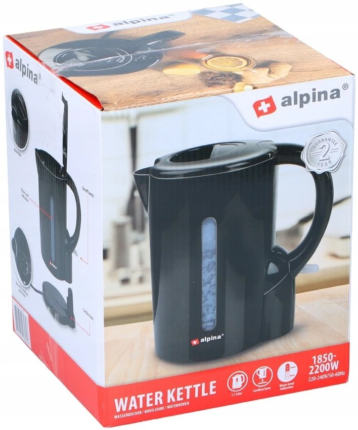 Virdulys Alpina Elektrinė 1,7L 2200w juoda (ALP-BL-21853)